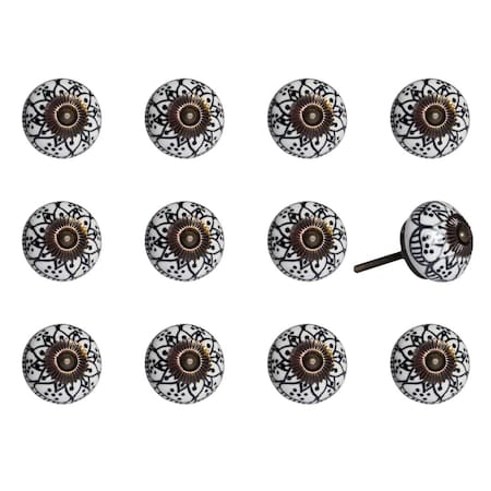 Decoracion K000029 Knob It - Black White & Copper, 12PK DE3086685